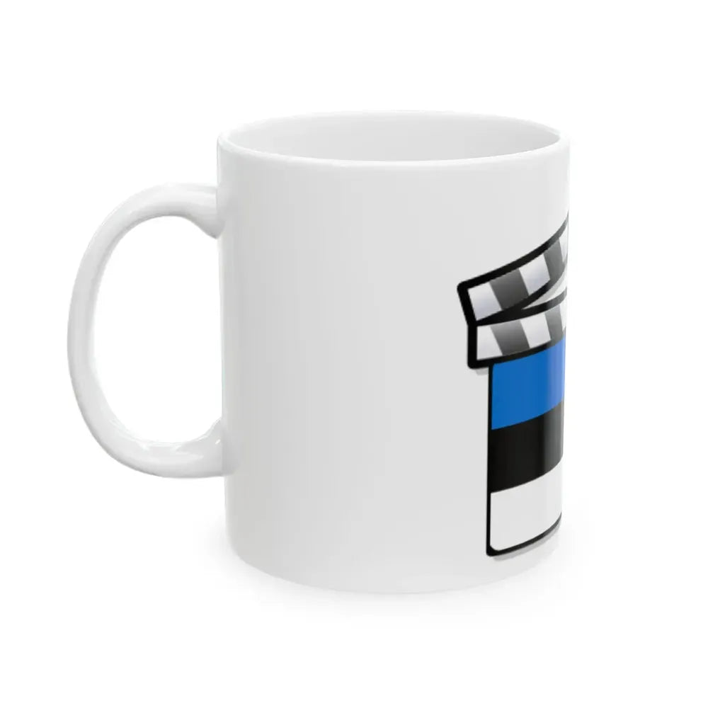 Estonia film clapperboard (Estonia) White Coffee Mug - Go Mug Yourself