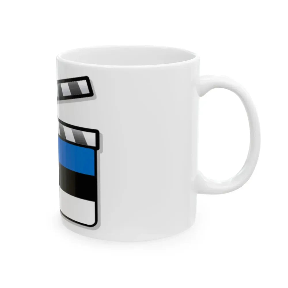 Estonia film clapperboard (Estonia) White Coffee Mug - Go Mug Yourself