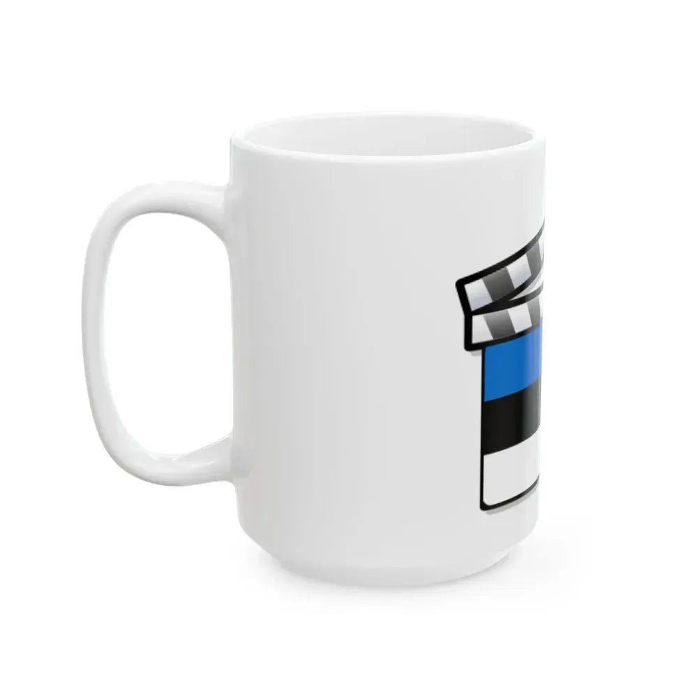 Estonia film clapperboard (Estonia) White Coffee Mug - Go Mug Yourself