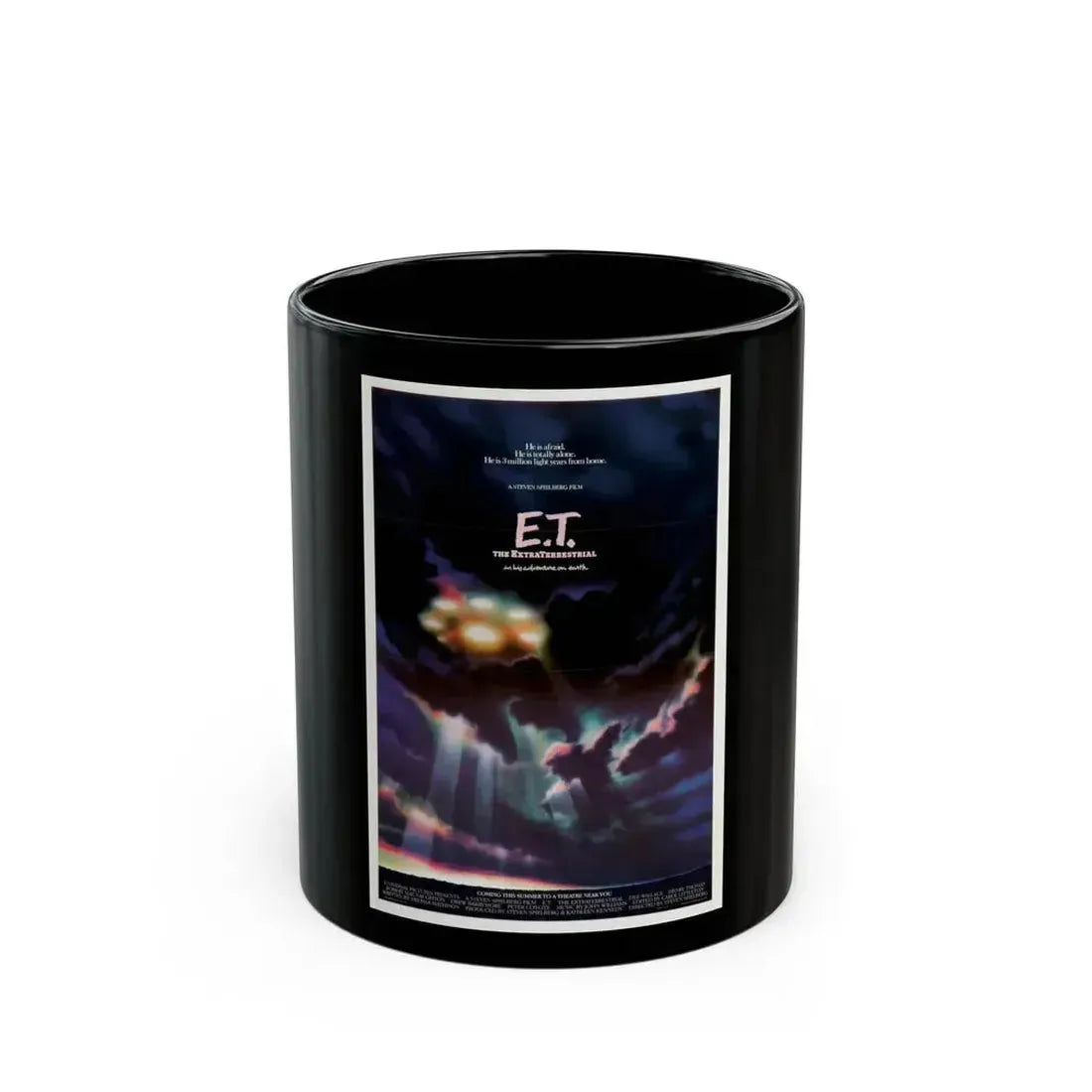 E.T. THE EXTRA TERRESTRIAL 1982 Movie Poster - Black Coffee Mug 11oz - Go Mug Yourself