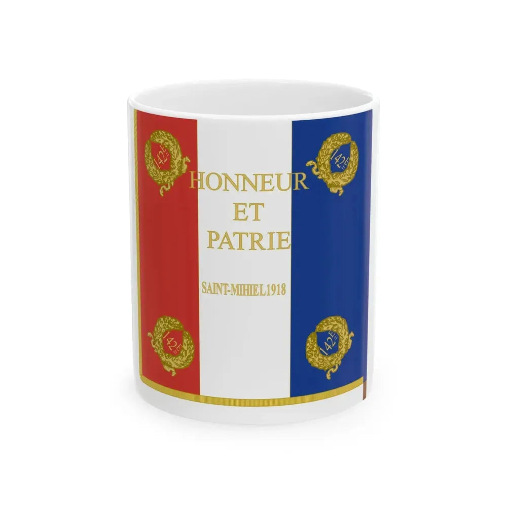 Etendard 142e regiment dartillerie coloniale (France) White Coffee Mug 11oz - Go Mug Yourself