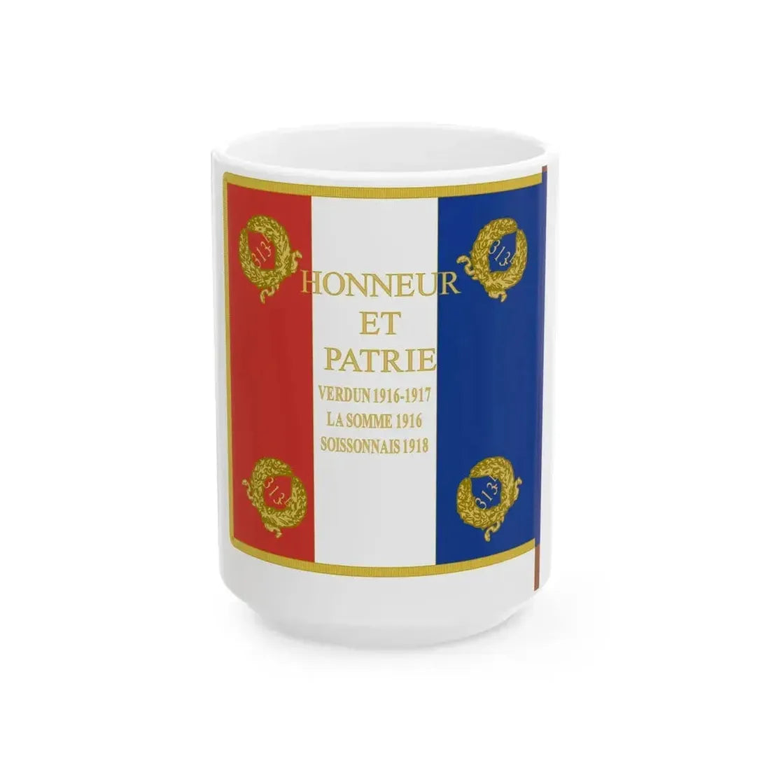 Etendard 313e regiment dartillerie (France) White Coffee Mug 15oz - Go Mug Yourself