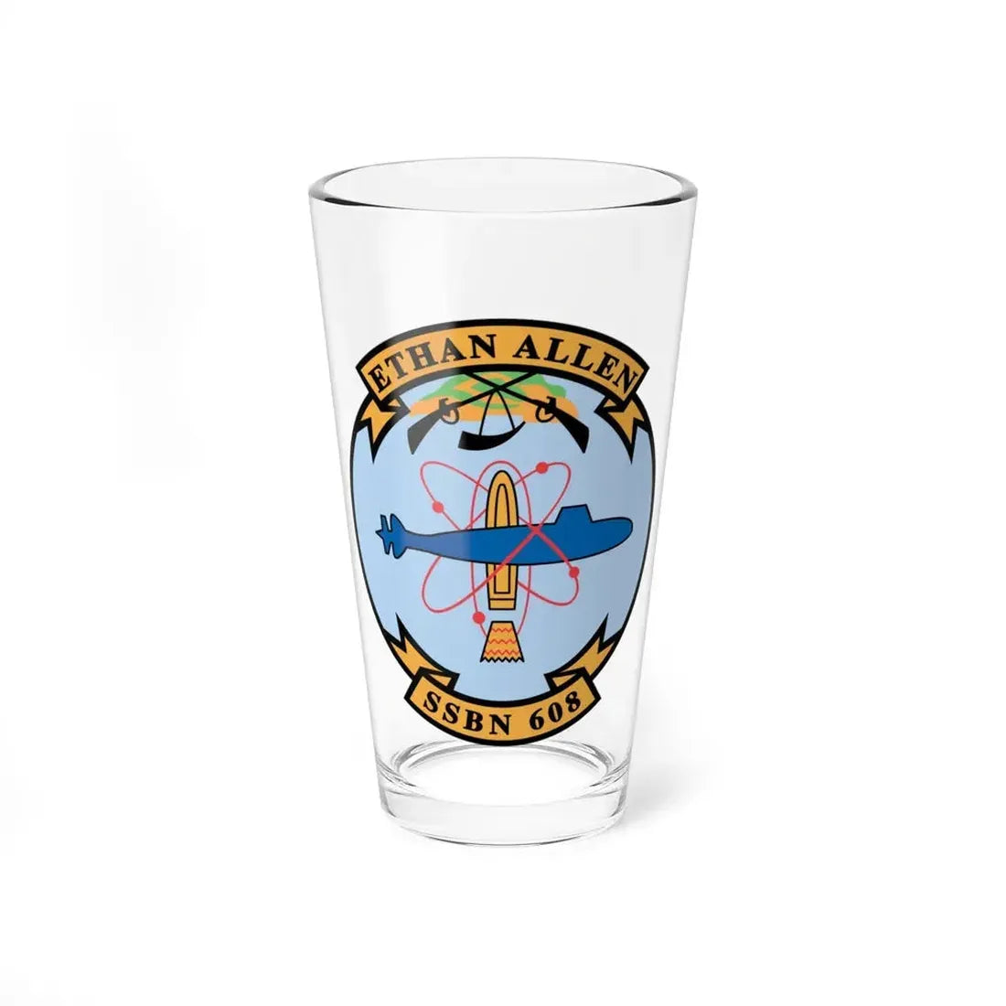 Ethan Allen SSBN 608 (U.S. Navy) Pint Glass 16oz 16oz - Go Mug Yourself