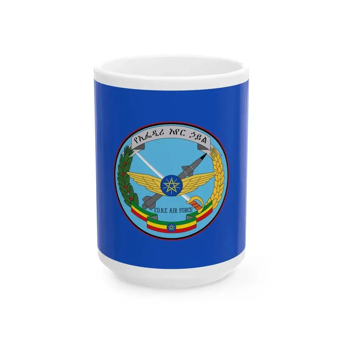 Ethiopian Air Force flag (Ethiopia) White Coffee Mug 15oz - Go Mug Yourself