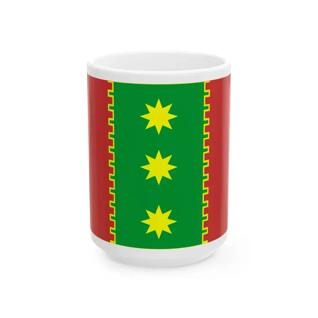 Ethnic flag of Tabasarans (Russia) White Coffee Mug 15oz - Go Mug Yourself