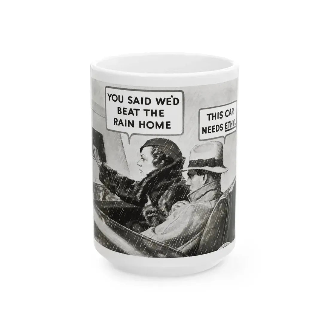 Ethyl advertisement, Redbook, December 1933 - White Coffee Mug 15oz - Go Mug Yourself