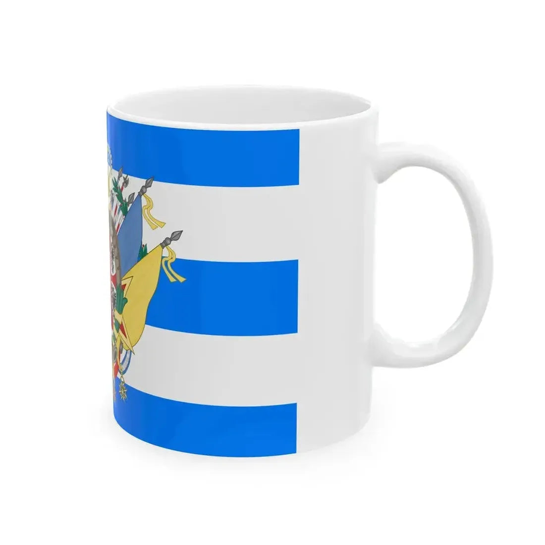 Etrurian Kingdom and War Flag with Great Royal Coat of Arms (Italy) White Coffee Mug - Go Mug Yourself