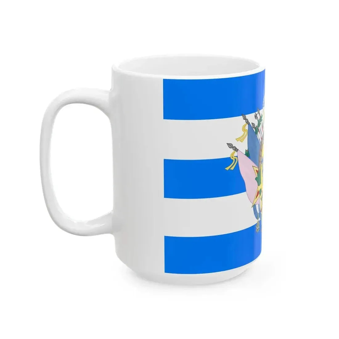 Etrurian Kingdom and War Flag with Great Royal Coat of Arms (Italy) White Coffee Mug - Go Mug Yourself