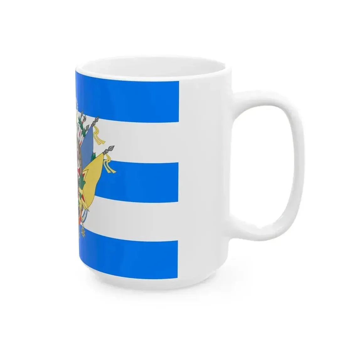 Etrurian Kingdom and War Flag with Great Royal Coat of Arms (Italy) White Coffee Mug - Go Mug Yourself