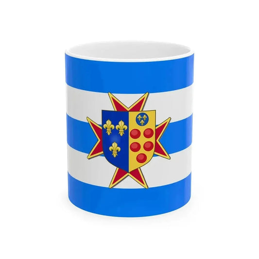 Etrurian Kingdom and War Flag with lesser coat of arms (Italy) White Coffee Mug 11oz - Go Mug Yourself