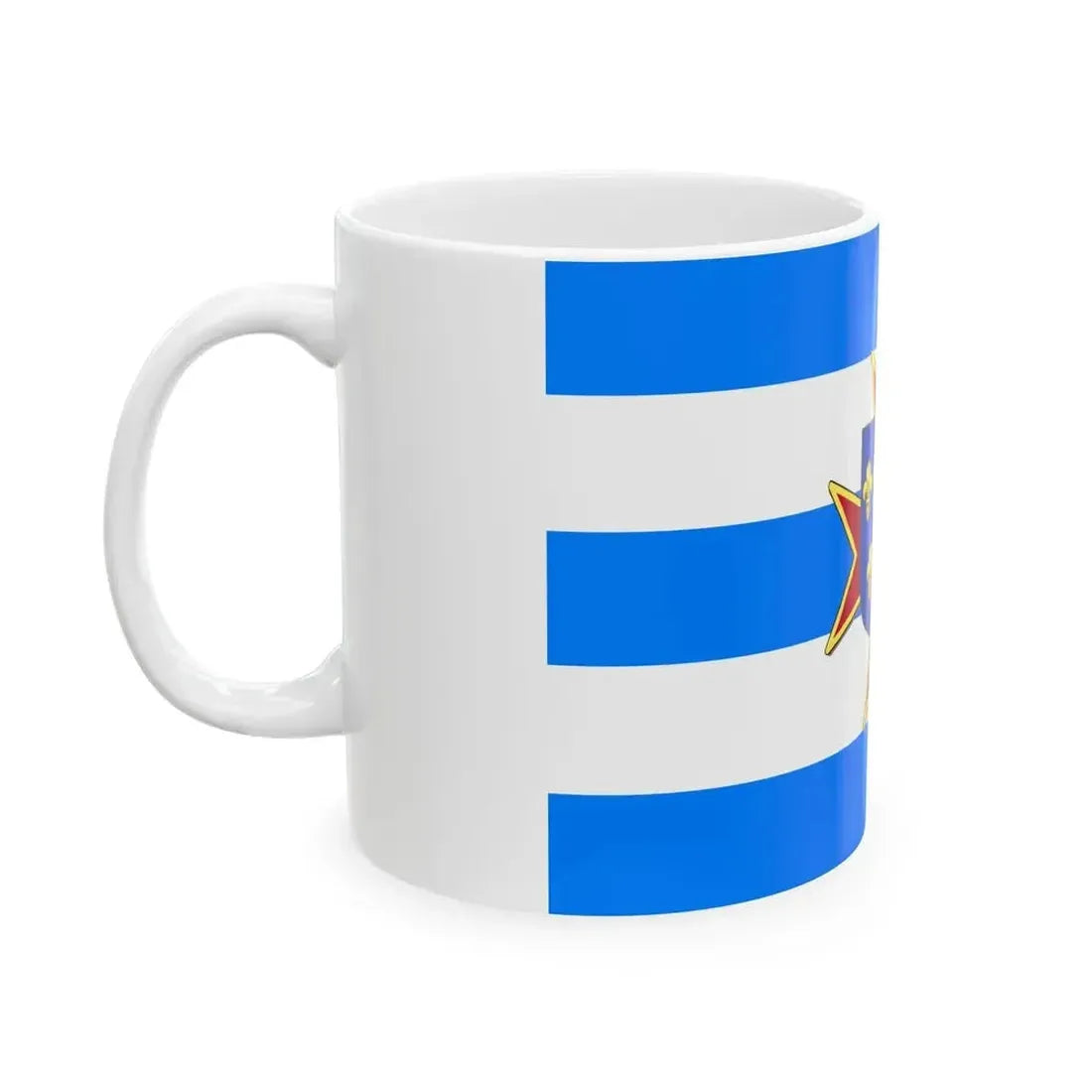 Etrurian Kingdom and War Flag with lesser coat of arms (Italy) White Coffee Mug - Go Mug Yourself