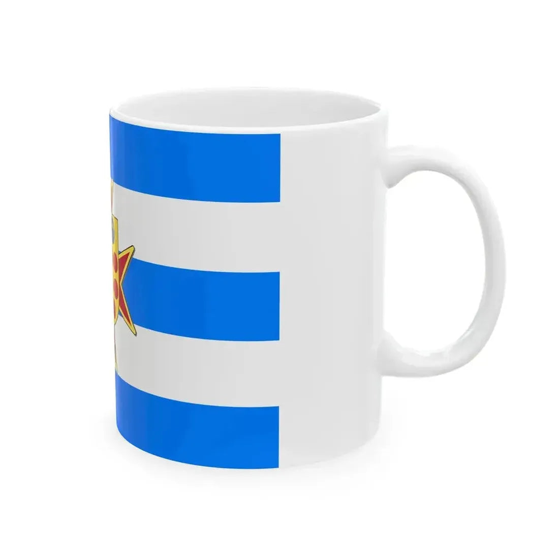 Etrurian Kingdom and War Flag with lesser coat of arms (Italy) White Coffee Mug - Go Mug Yourself
