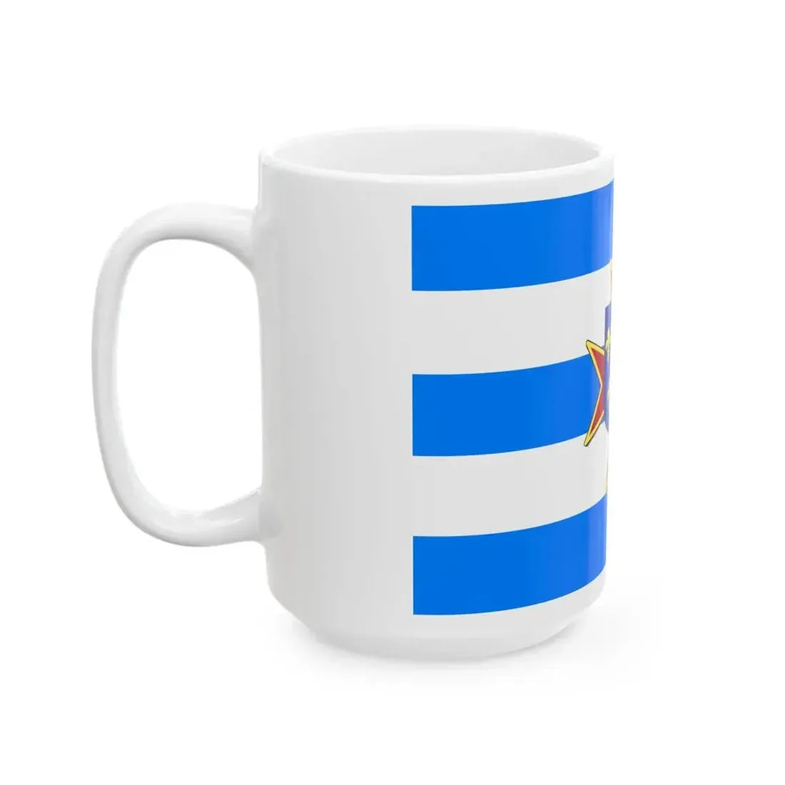 Etrurian Kingdom and War Flag with lesser coat of arms (Italy) White Coffee Mug - Go Mug Yourself