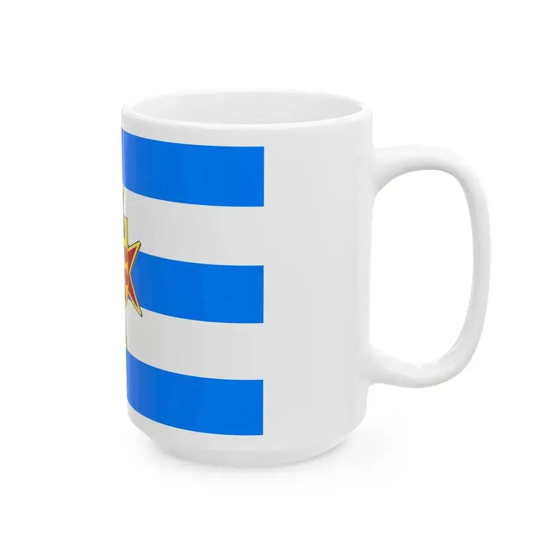 Etrurian Kingdom and War Flag with lesser coat of arms (Italy) White Coffee Mug - Go Mug Yourself