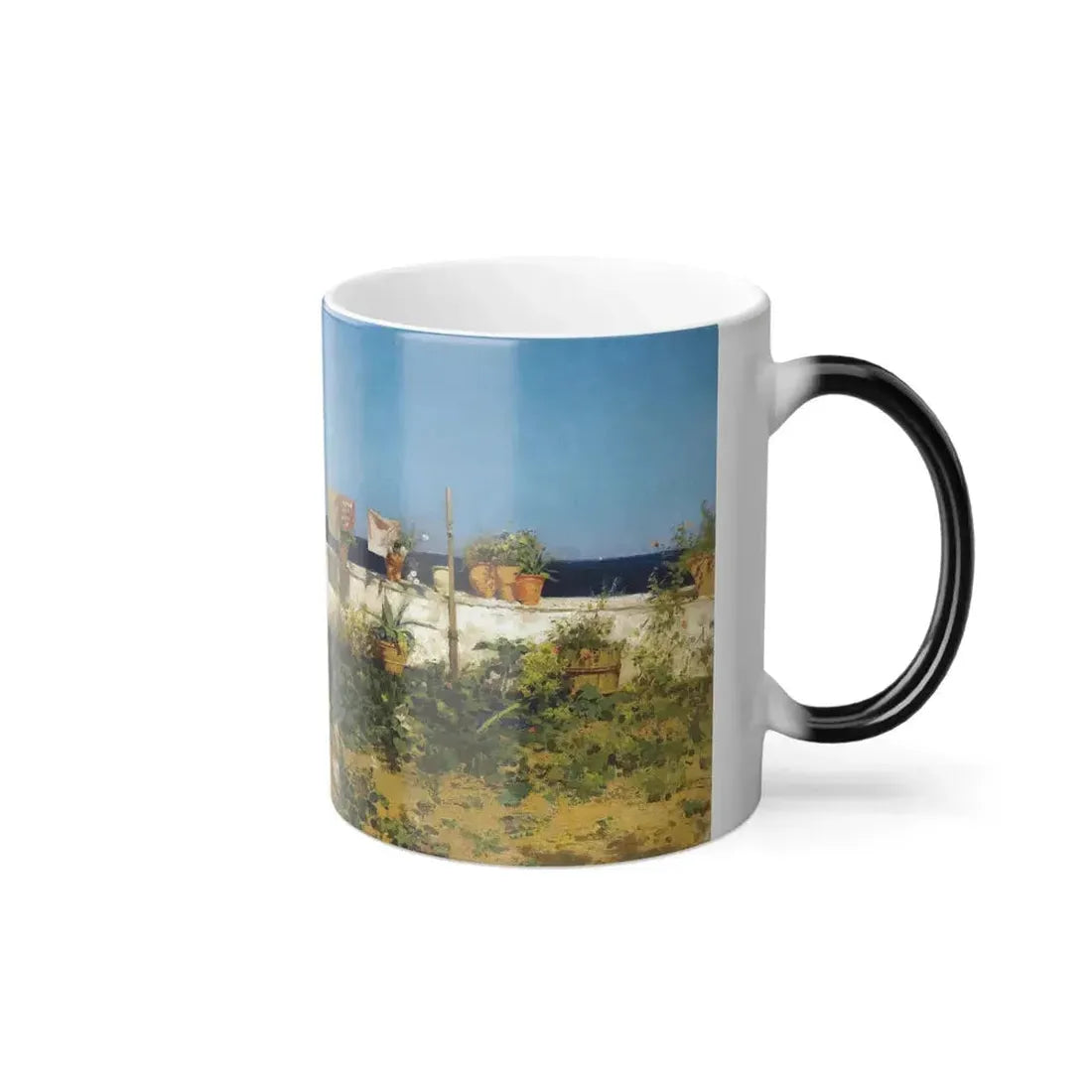 Ettore De Maria Bergler (1851-1938) Lavandaie - Oil on Canvas 1881 - Color Changing Mug 11oz - Go Mug Yourself