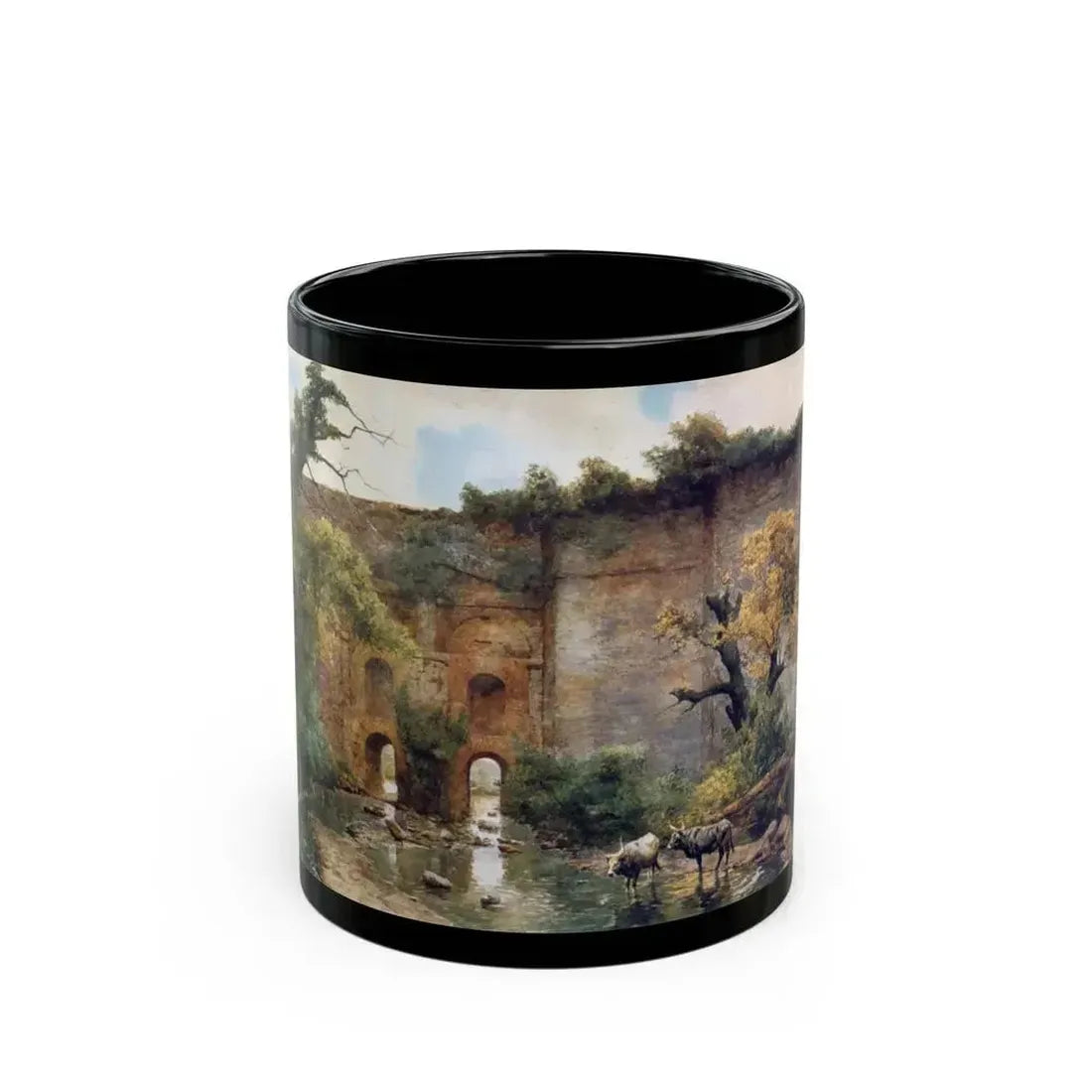 Ettore Roesler Franz (1845-1907) Unknown title - Black Coffee Mug 11oz - Go Mug Yourself