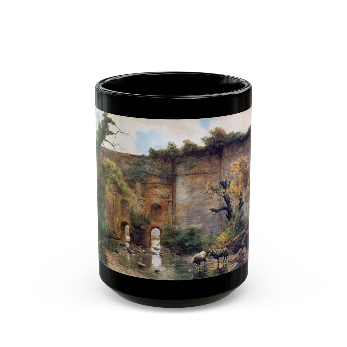 Ettore Roesler Franz (1845-1907) Unknown title - Black Coffee Mug-15oz-Go Mug Yourself