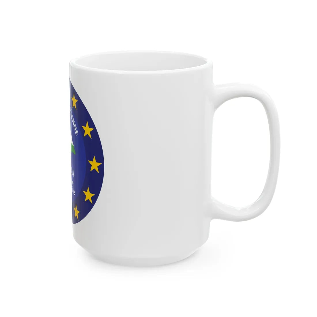 EUFOR RCA logo (Central African Republic) White Coffee Mug - Go Mug Yourself