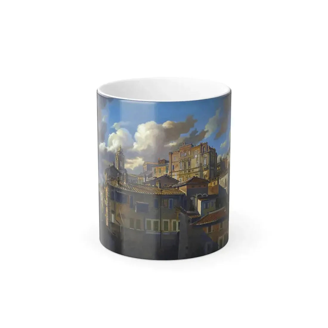 Eugen Napoleon Neureuther (1806-1882) Houses in Rome, Near Santissima Trinta dei Monti - Oil on Artist's-0 - Color Changing Mug 11oz 11oz - Go Mug Yourself