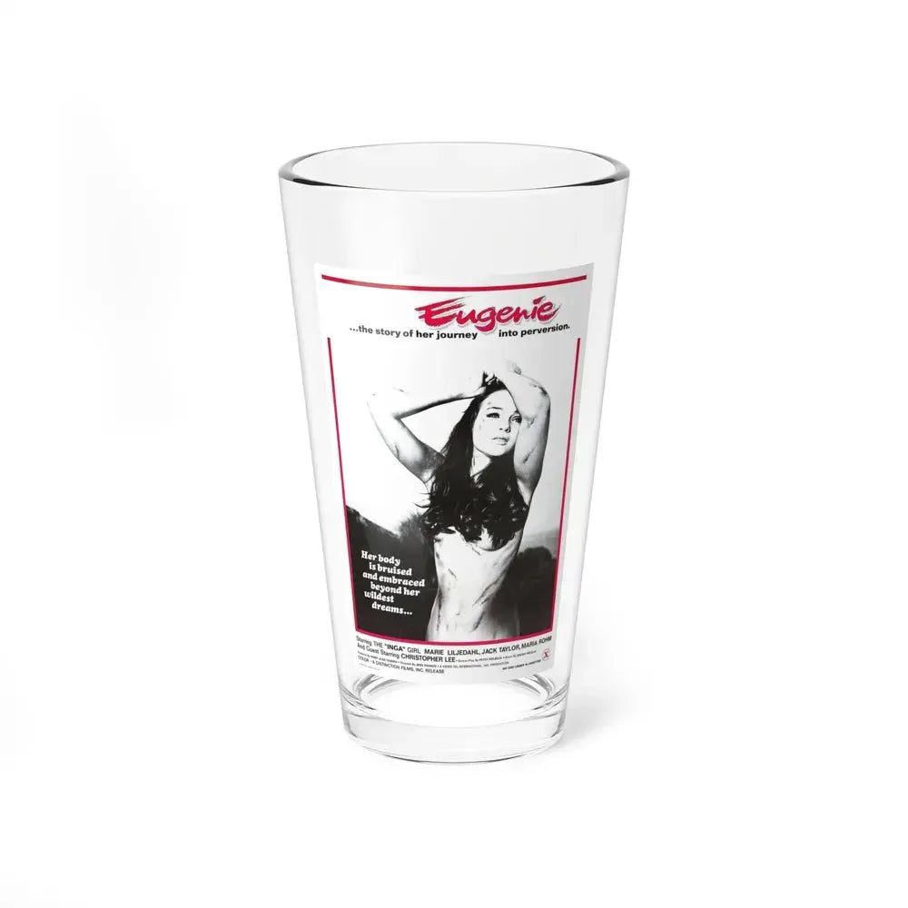 EUGENIE THE STORY OF HER JOURNEY INTO PERVERSION 1970 Movie Poster - Pint Glass 16oz 16oz - Go Mug Yourself