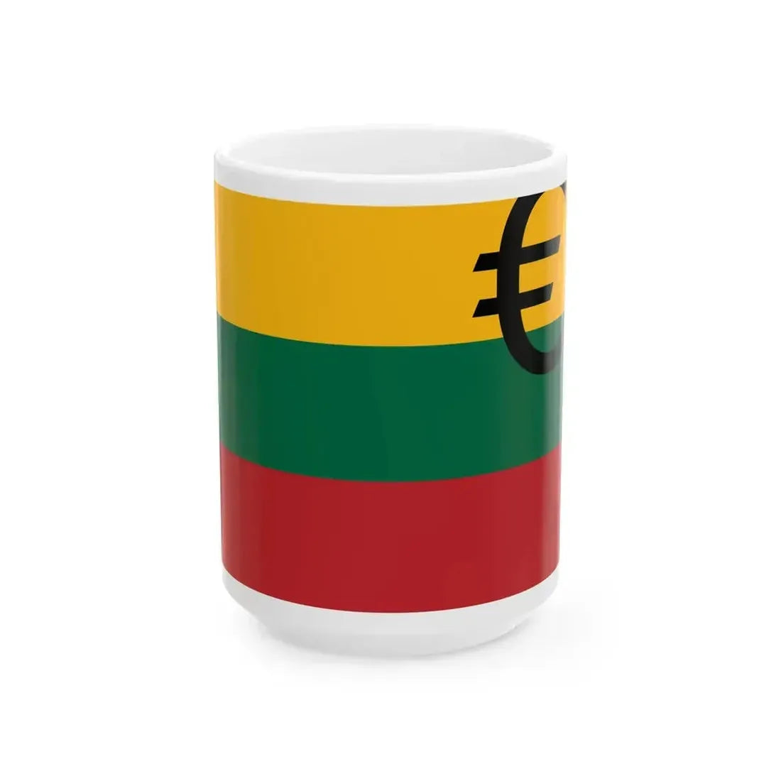 Euro et Lituanie (Lithuania) White Coffee Mug 15oz - Go Mug Yourself
