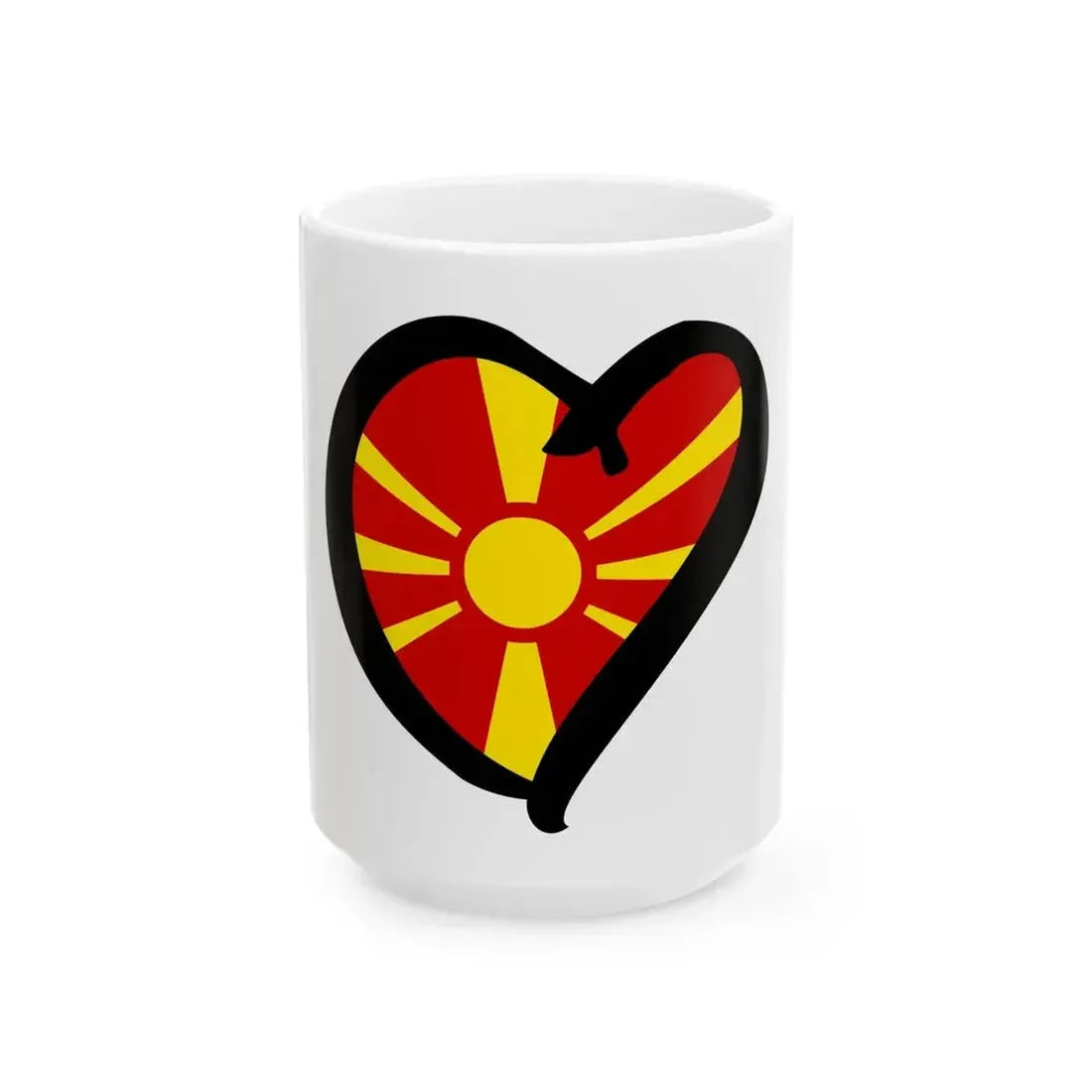 EuroMacedonia del NorteAnterior (North Macedonia) White Coffee Mug 15oz - Go Mug Yourself