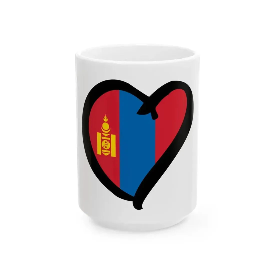 EuroMongoliaAnterior (Mongolia) White Coffee Mug 15oz - Go Mug Yourself