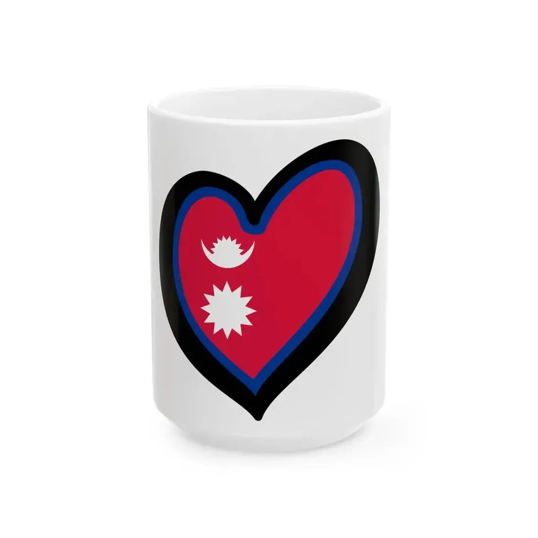 EuroNepal (Nepal) White Coffee Mug 15oz - Go Mug Yourself