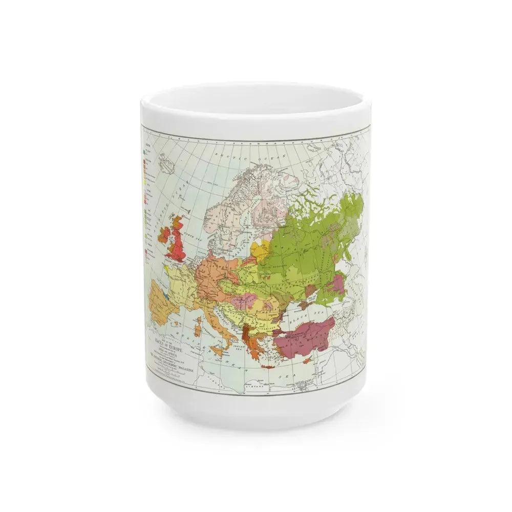 Europe and Adjoining Asia and Africa (1918) (Map) White Coffee Mug 15oz - Go Mug Yourself