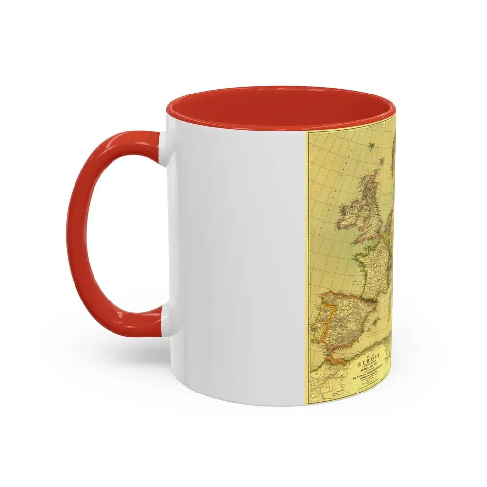 Europe and Africa and Asia (1915) (Map) Accent Coffee Mug - Go Mug Yourself