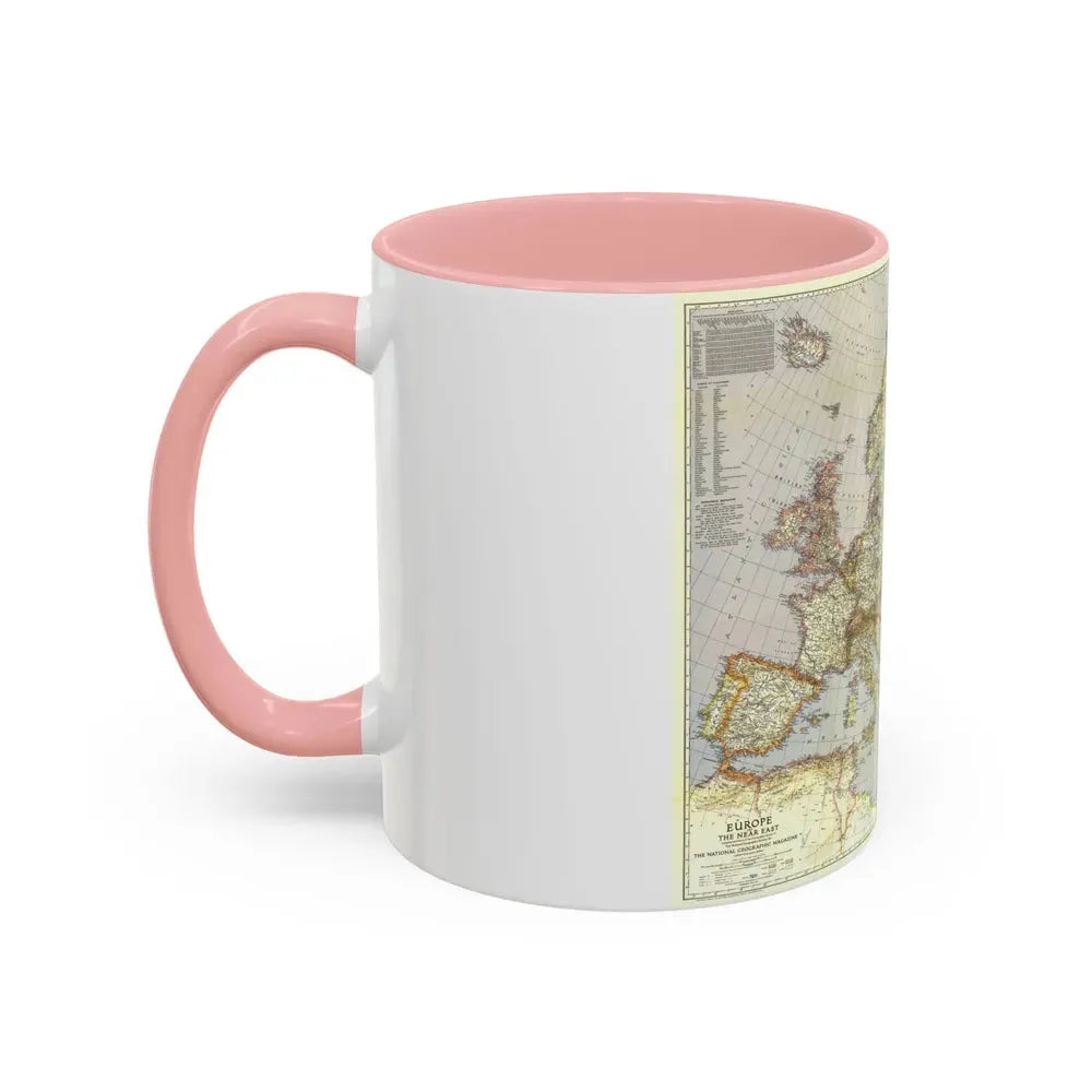 Europe and the Near East (1940) (Map) Accent Coffee Mug - Go Mug Yourself