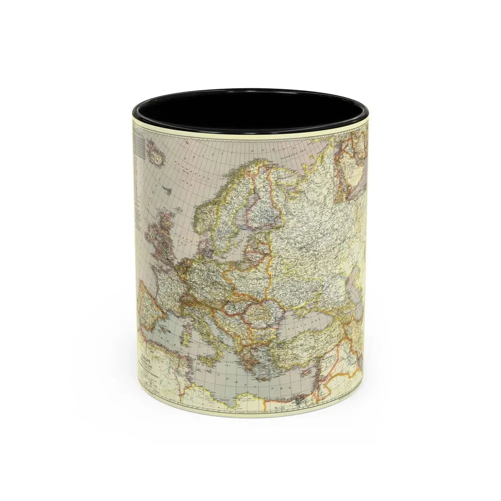 Europe and the Near East (1943) (Map) Accent Coffee Mug 11oz Black - Go Mug Yourself