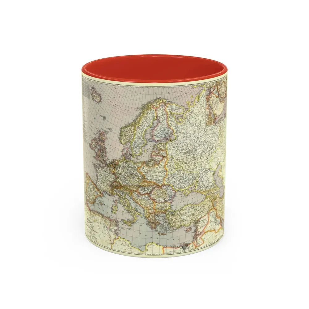 Europe and the Near East (1943) (Map) Accent Coffee Mug 11oz Red - Go Mug Yourself