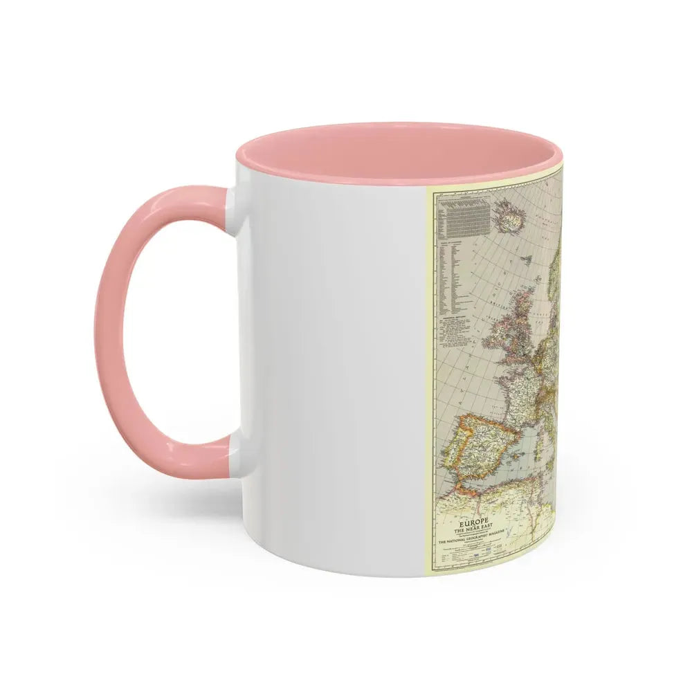Europe and the Near East (1943) (Map) Accent Coffee Mug - Go Mug Yourself