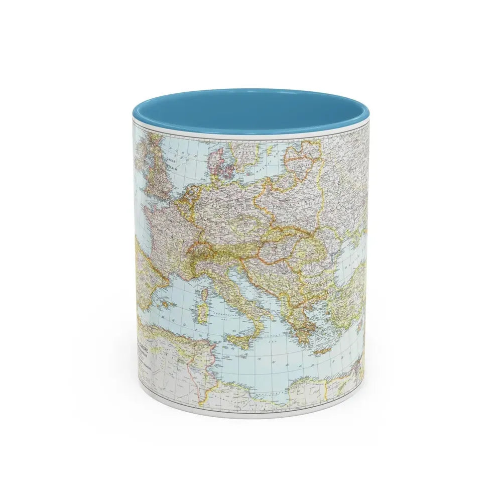 Europe, Central & Mediterranean Sept-1st (1939) (Map) Accent Coffee Mug 11oz Light Blue - Go Mug Yourself