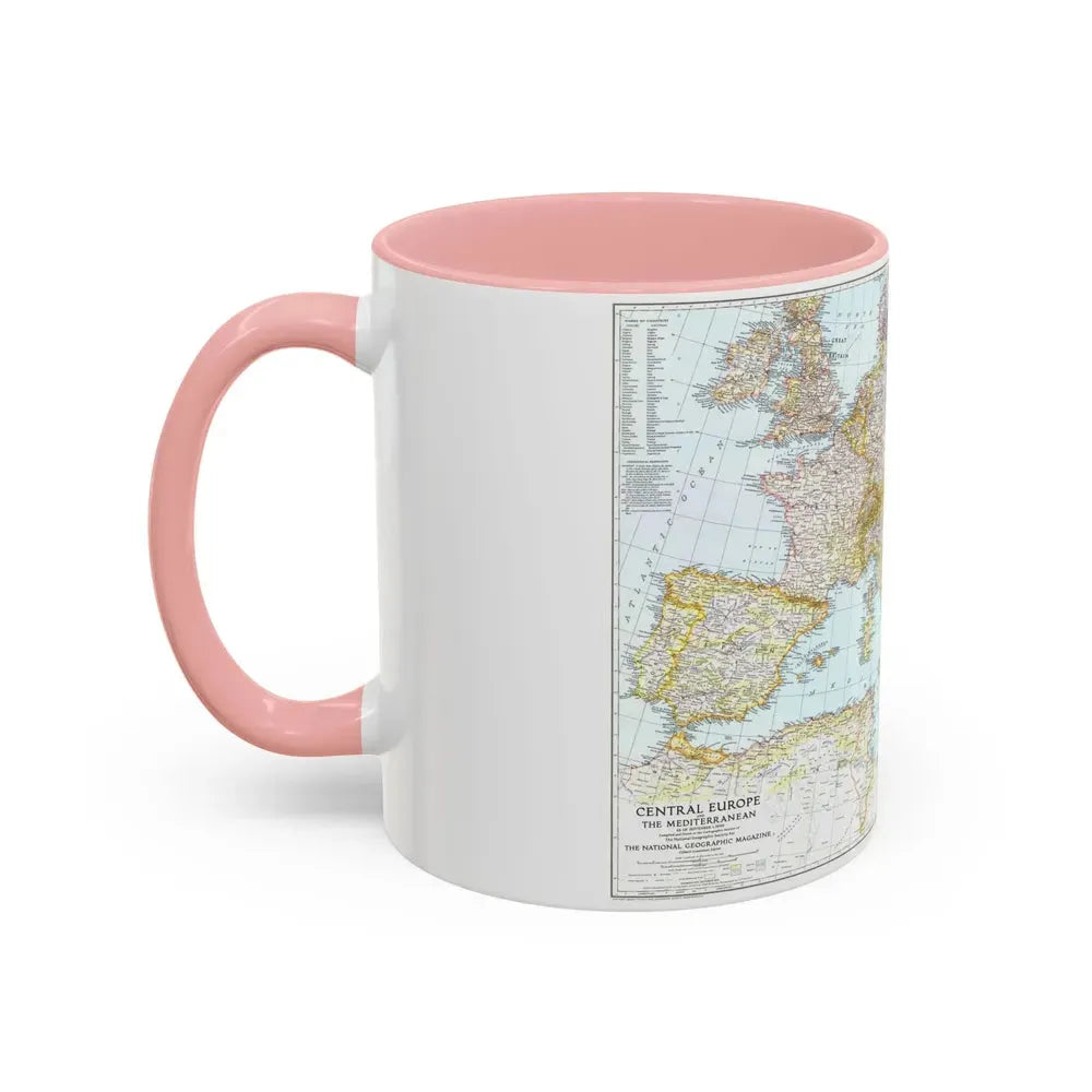 Europe, Central & Mediterranean Sept-1st (1939) (Map) Accent Coffee Mug - Go Mug Yourself