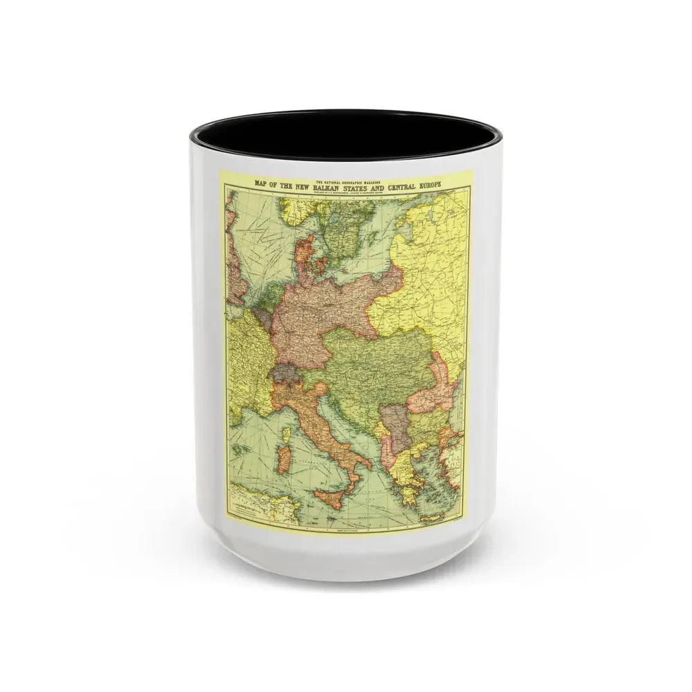 Europe, Central & the Balkan States (1915) (Map) Accent Coffee Mug 15oz Black - Go Mug Yourself
