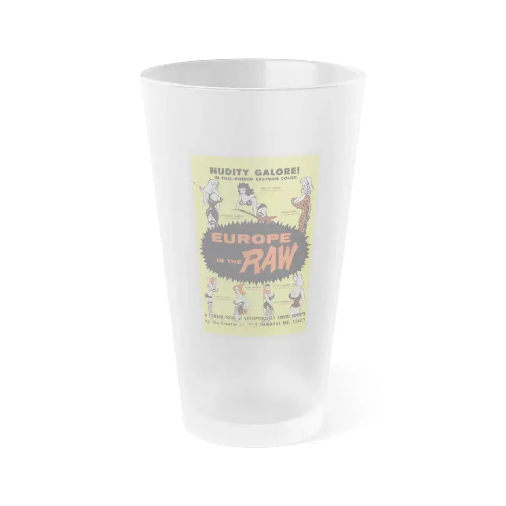 EUROPE IN THE RAW 1963 Movie Poster - Frosted Pint Glass 16oz 16oz Frosted - Go Mug Yourself