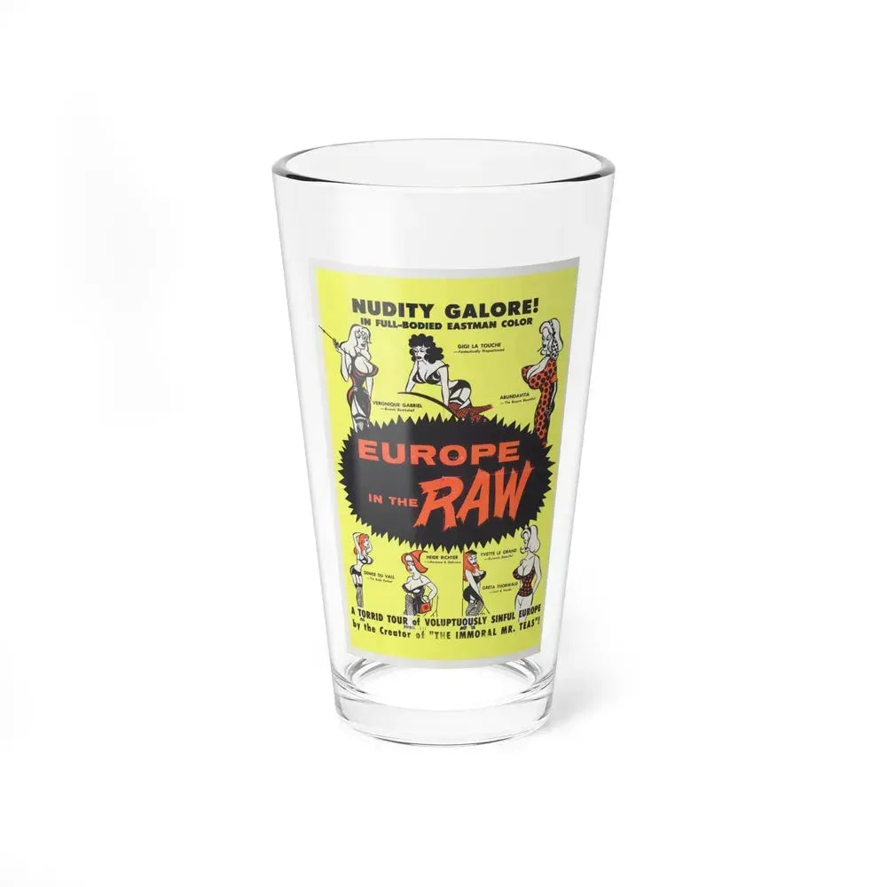 EUROPE IN THE RAW 1963 Movie Poster - Pint Glass 16oz 16oz - Go Mug Yourself