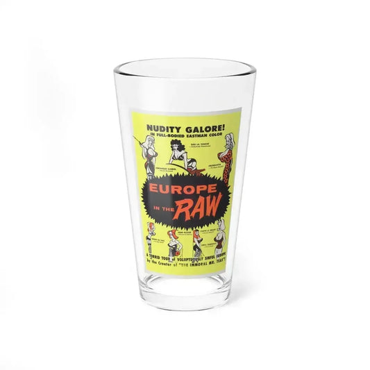 EUROPE IN THE RAW 1963 Movie Poster - Pint Glass 16oz 16oz - Go Mug Yourself