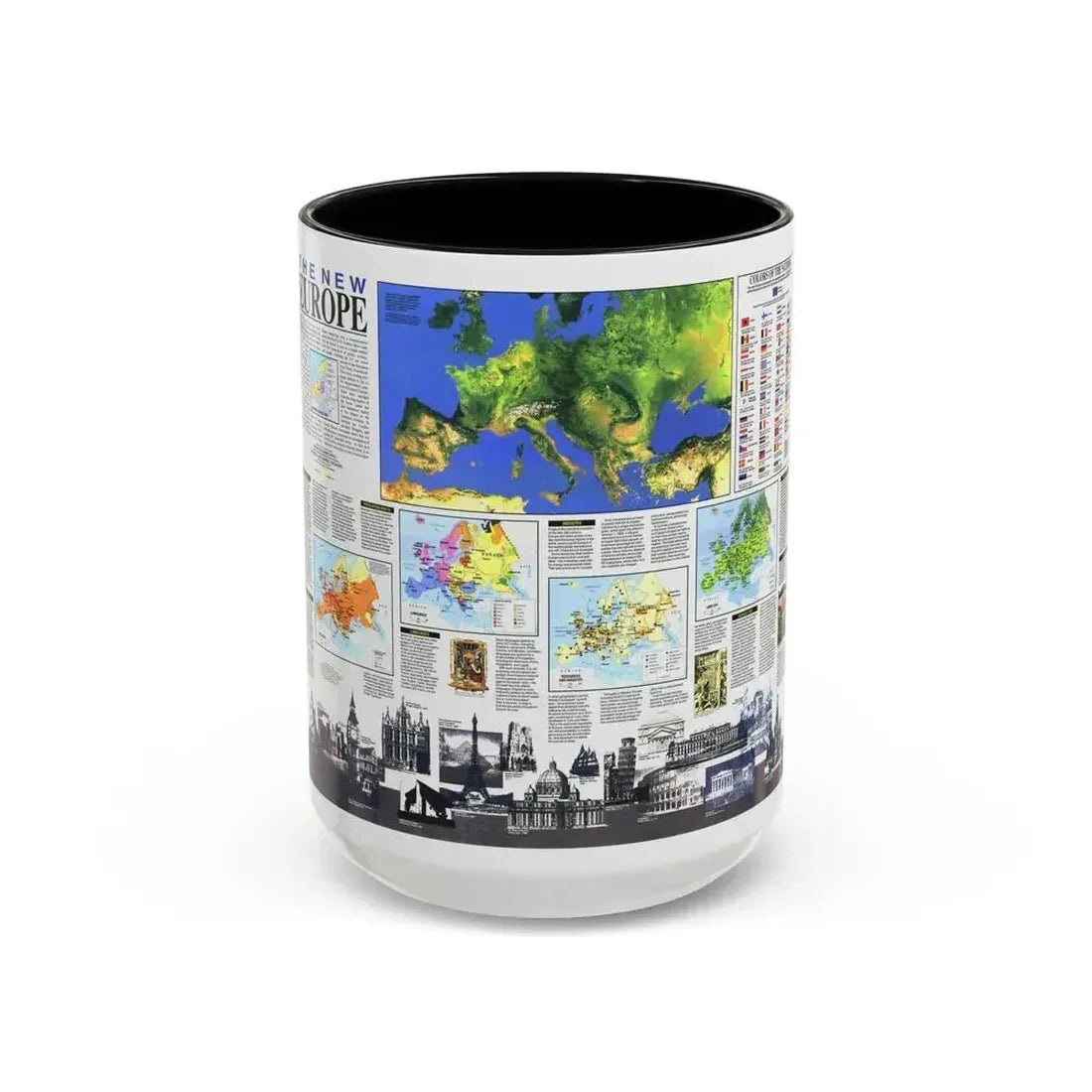 Europe, The New (1992) (Map) Accent Coffee Mug 15oz Black - Go Mug Yourself