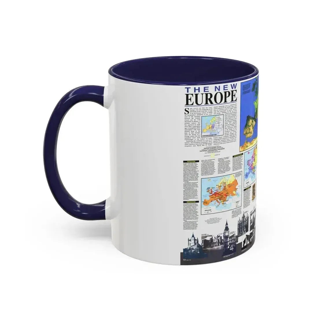 Europe, The New (1992) (Map) Accent Coffee Mug - Go Mug Yourself
