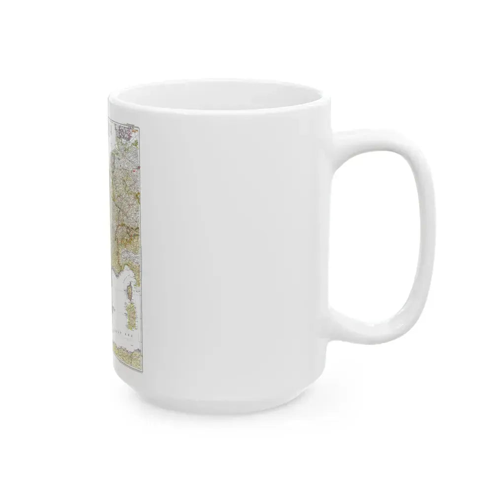 Europe, Western (1950) (Map) White Coffee Mug - Go Mug Yourself