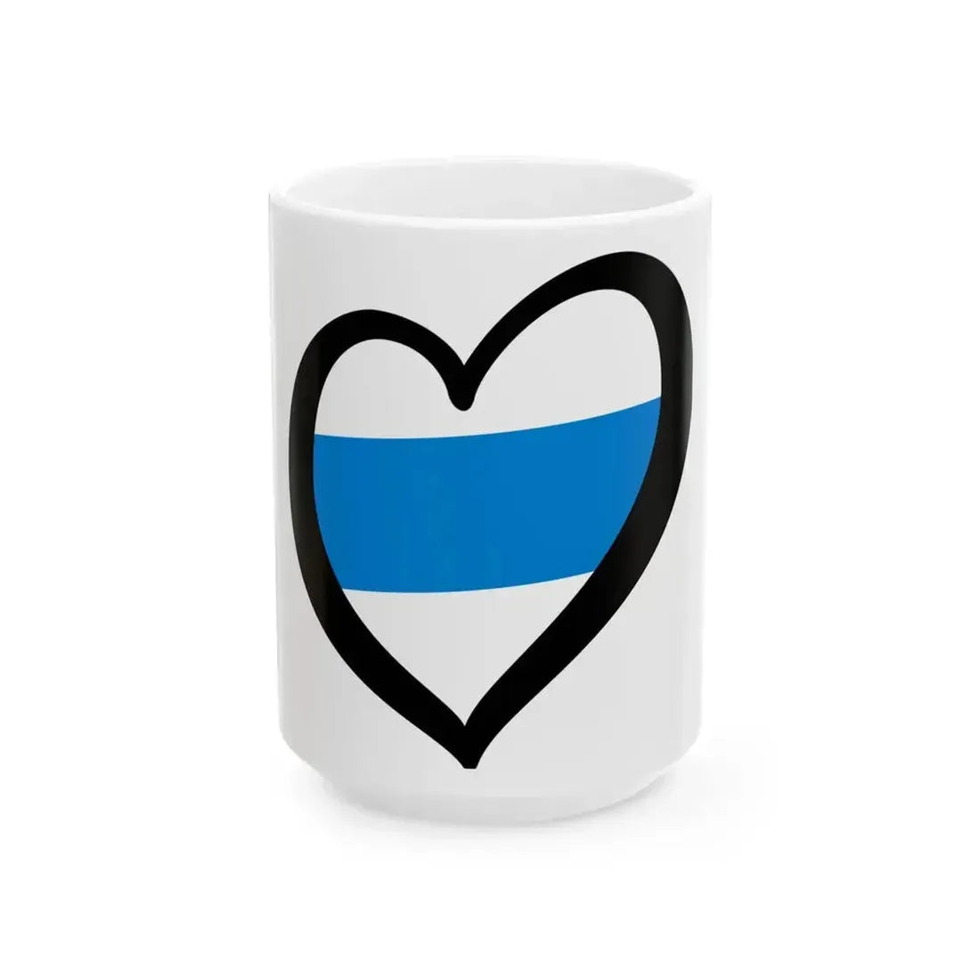 EuroRusia blanca-azul-blanca (Russia) White Coffee Mug 15oz - Go Mug Yourself