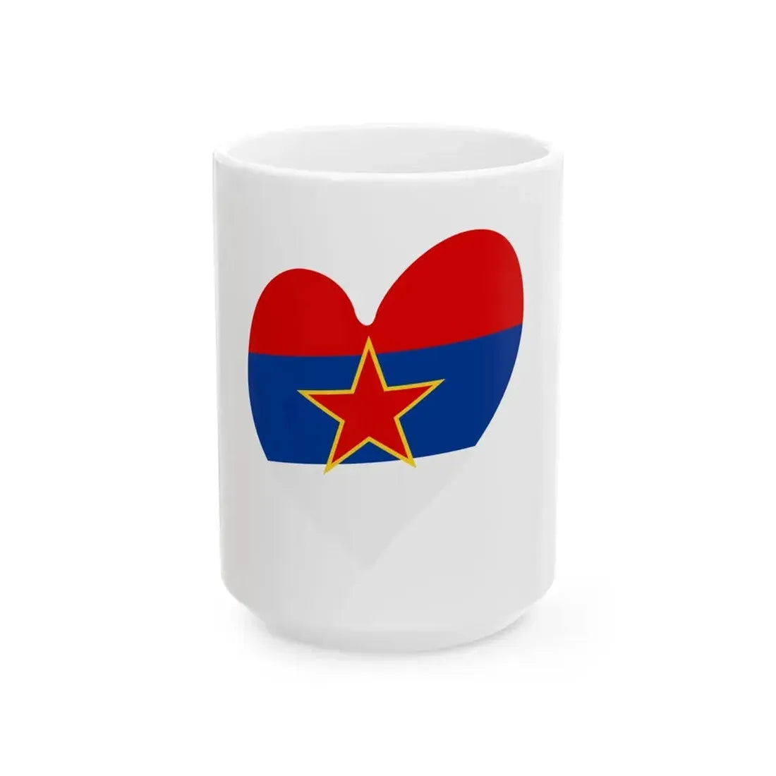 Eurovision Song Contest heart Montenegro white 1946-1993 and Serbia white 1947-1992 (Montenegro) White Coffee Mug 15oz - Go Mug Yourself