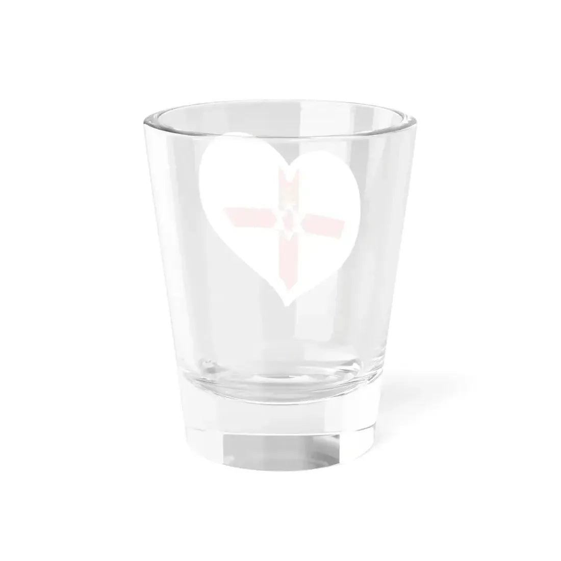 Eurovision Song Contest heart Northern Ireland white (Ireland) Shot Glass 1.5oz - Go Mug Yourself