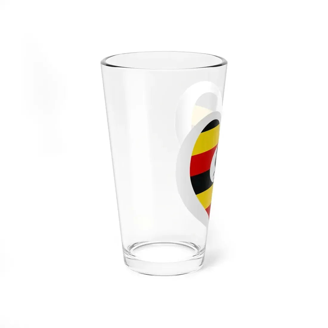 Eurovision Song Contest heart Uganda white (Uganda) Pint Glass 16oz - Go Mug Yourself