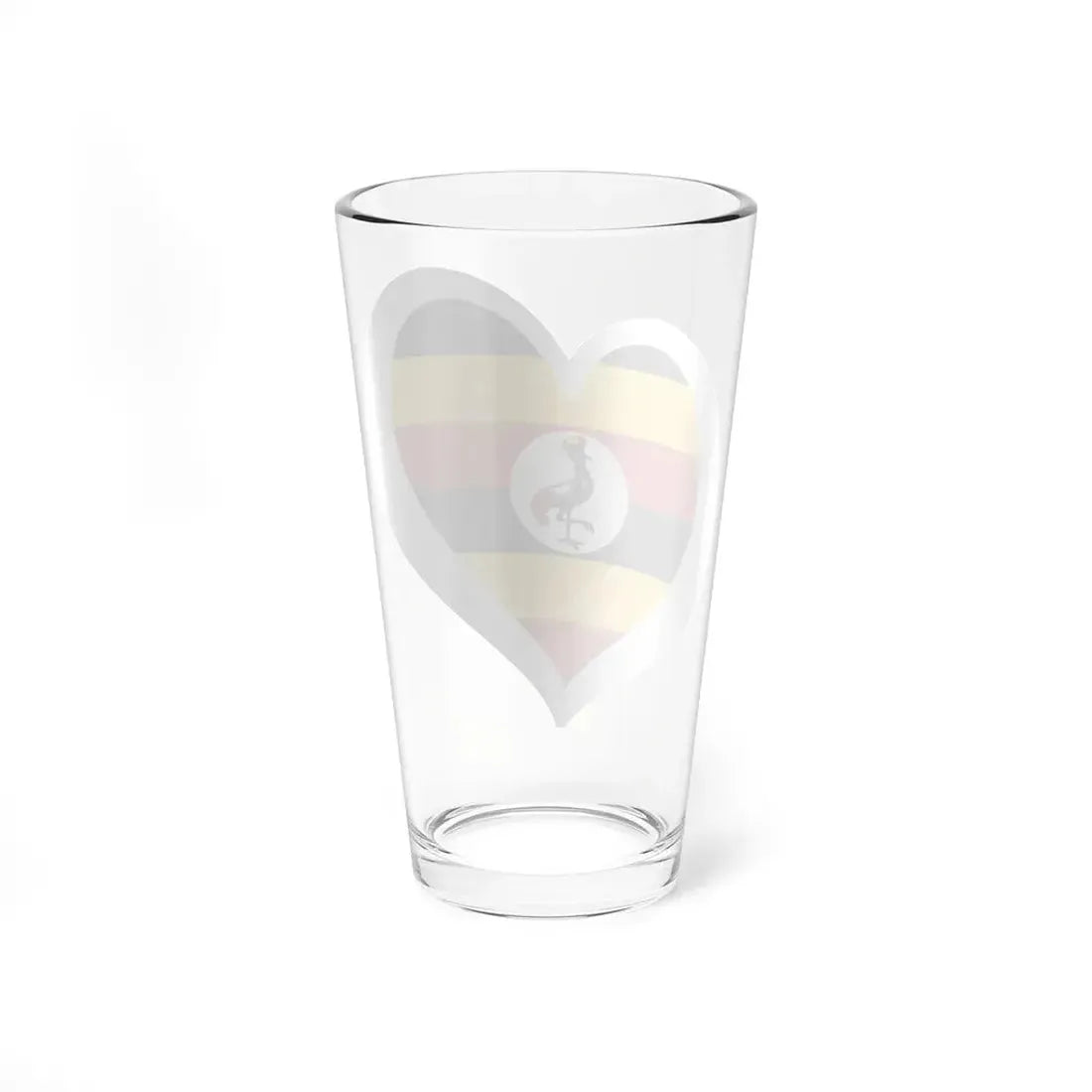Eurovision Song Contest heart Uganda white (Uganda) Pint Glass 16oz - Go Mug Yourself