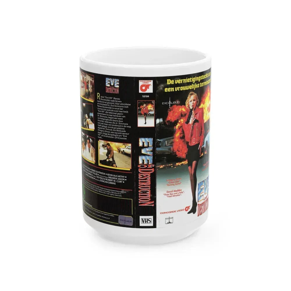 EVE OF DESTRUCTION GERMAN (VHS COVER) - White Coffee Mug 15oz - Go Mug Yourself