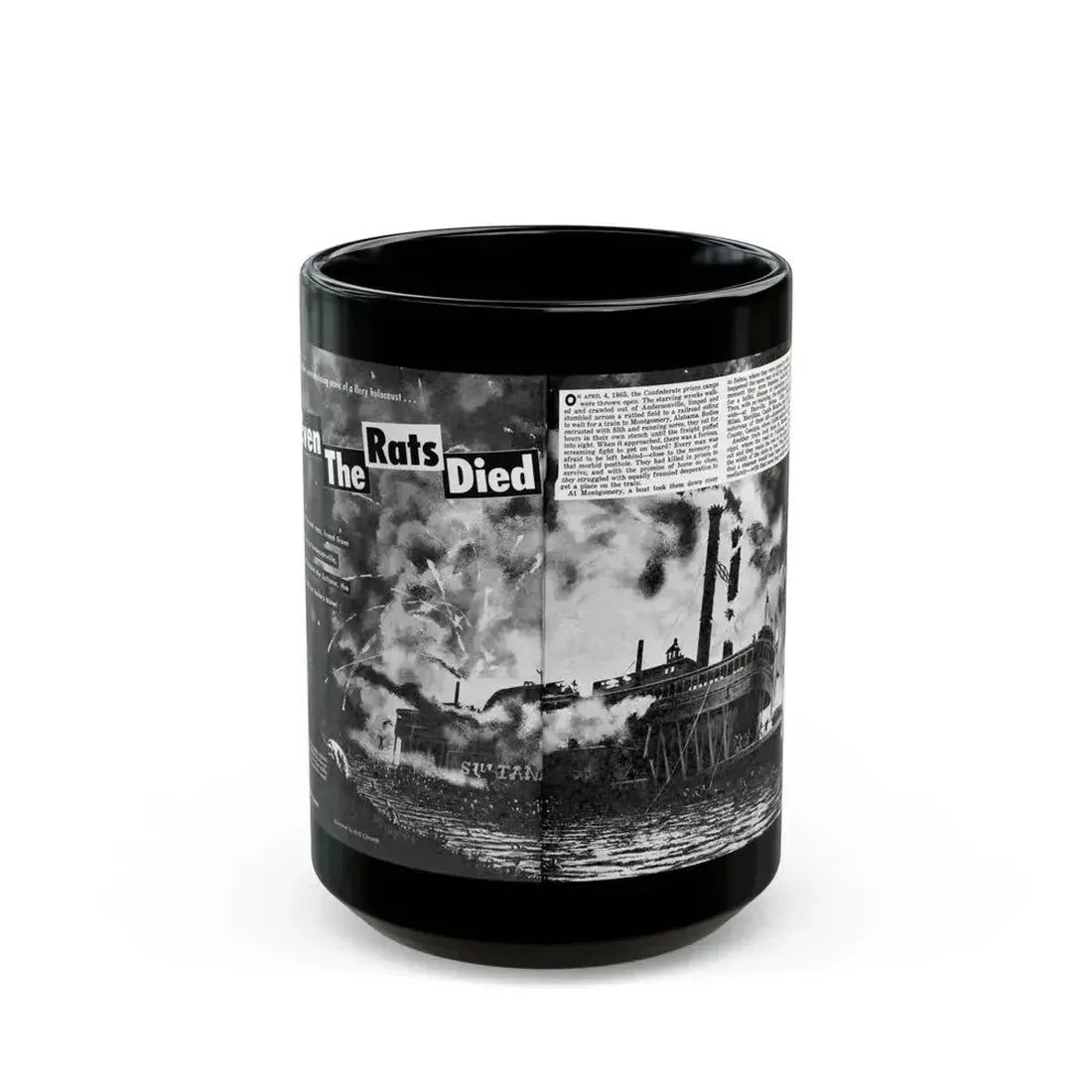 Even The Rats Died, Real Men magazine, December 1958 - Black Coffee Mug 15oz - Go Mug Yourself